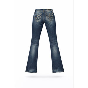 Rock Revival Women’s JEN Bootcut Jeans Dark Wash Rhinestone Embellished Sz 28